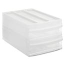 Drawer box Rotho SYSTEMIX DUO M, modular, 2 closed drawers, recessed grip, stackable, QR code, L 395 x W 255 x H 203 mm, PP, transparent