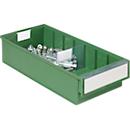 Drawer box TRESTON BiOX 4020, 4.2 l, temperature &amp; chemical resistant, label &amp; protective shield, W 186 x D 400 x H 82 mm, bioplastic, green