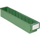 Drawer box TRESTON BiOX 5010, 2.4 l, temperature &amp; chemical resistant, label &amp; protective shield, W 92 x D 500 x H 82 mm, bioplastic, green