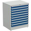Drawer cabinet, 9 drawers, W 910 x D 715 x H 1100 mm