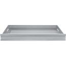 Drawer FS, sheet steel, W 1281 x D 592 x H 100 mm, white aluminium, up to 50 kg