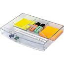 Drawer insert HAN, for Impuls/Systembox Karma, 6 compartments, carrying handle, W 237 x D 180 x H 40 mm, transparent