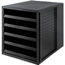 Drawer module KARMA, 5 open drawers, A4, W 275 x D 330 x H 320 mm, black