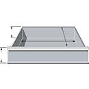 Drawers, for panel width 995 mm, H 206 mm, D 500 mm, light silver