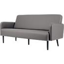 Dreisitzer Sofa meet® by Paperflow LISBOA, desinfektionsmittelbeständiger Kunstlederbezug grau, Fußgestell schwarz, B 1760 x T 815 x H 830 mm