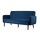 Dreisitzer Sofa meet® by Paperflow LISBOA, Samtbezug blau, Fußgestell schwarz, B 1590 x T 550 x H 430 mm