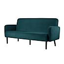 Dreisitzer Sofa meet® by Paperflow LISBOA, Samtbezug grün, Fußgestell schwarz, B 1760 x T 815 x H 830 mm