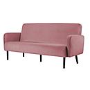 Dreisitzer Sofa meet® by Paperflow LISBOA, Samtbezug pink, Fußgestell schwarz, B 1760 x T 815 x H 830 mm