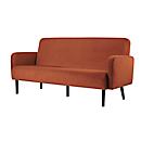 Dreisitzer Sofa meet® by Paperflow LISBOA, Samtbezug rostfarben, Fußgestell schwarz, B 1760 x T 815 x H 830 mm