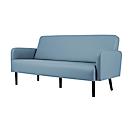 Dreisitzer Sofa meet® by Paperflow LISBOA, Stoffbezug blau, Fußgestell schwarz, B 1590 x T 550 x H 430 mm