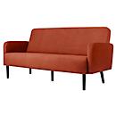 Dreisitzer Sofa meet® by Paperflow LISBOA, Stoffbezug rostfarben, Fußgestell schwarz, B 1760 x T 815 x H 830 mm