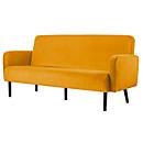 Dreisitzer Sofa meet® by Paperflow LISBOA, Stoffbezug safran, Fußgestell schwarz, B 1760 x T 815 x H 830 mm