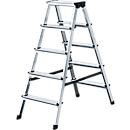 Dubbele trapladder van aluminium, 2 x 5 treden