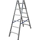 Dubbele trapladder, van aluminium, 2x 6 sporten