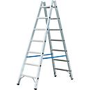Dubbele trapladder, van aluminium, 2x 7 sporten