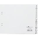 DURABLE kunststof indexbladen, A4 liggend half formaat, letters A-Z (20 vakken), wit