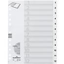 DURABLE kunststof indexbladen, A4 staand, cijfers 1-12, wit
