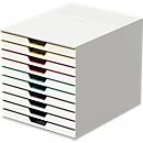 DURABLE ladebox VARICOLOR, 10 schuifladen, C4, grijs/wit