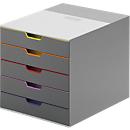 DURABLE ladebox VARICOLOR, 5 schuifladen, C4, grijs/antraciet