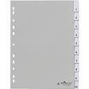 Durable PP-Register mit Wechseltaben, Zahlen 1-10, grau