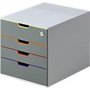Durable Varicolor drawer box, 4 drawers with lock, DIN C4