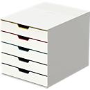 Durable Varicolor drawer box, 5 drawers, DIN C4, white
