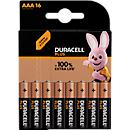 Duracell Alkaline Batterie Plus Extra Life, Micro AAA, LR03, 1,5 V, im Retail Blister, 16 Stück