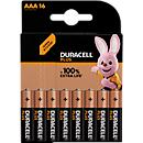 Duracell Alkaline batterij Plus Extra Life, Micro AAA, LR03, 1,5 V, in blisterverpakking, 16 stuks