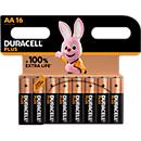 Duracell Alkaline batterij Plus Extra Life, Mignon AA, LR06, 1,5 V, in blisterverpakking, 16 stuks
