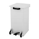 Dutch Design Poubelle à pédale Carro-Kick, ignifuge, couvercle soft-close, mobile avec roulettes, 55 litres, L 300 x P 300 x H 600 mm, blanc