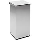 Dutch Design Poubelle Carro-Lift, ignifuge, couvercle relevable, système d'amortissement, L 300 x P 300 x H 600 mm, 55 l, inox