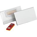Duurzaam naamplaatje, draaibaar, magnetische sluiting, 25 stuks, 40 x 75 mm, transparant