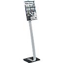 Duurzame Crystal Sign posterstandaard, DIN A3 staand &amp; liggend formaat, in hoogte verstelbaar &amp; draaibaar, 2 folies &amp; instructies, aluminium &amp; acrylglas, metallic zilver