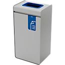 Duurzame DURASORT® recyclingbak, inhoud 55 l, voor papier, gekleurde inworpring en pictogram, binnenbak, staal en kunststof, blauwgrijs