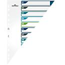 Duurzame index, 12-delig, DIN A4+, indexblad, computerbeschrijfbare index, met gekleurde tabbladen