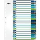 Duurzame index, 20-delig, DIN A4+, indexblad, computerbeschrijfbare index, met gekleurde tabbladen