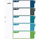Duurzame index, 5 secties, DIN A4+, indexblad, computerbeschrijfbare index, met gekleurde tabbladen