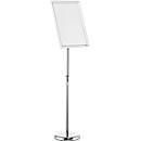 Duurzame informatiestandaard, met DIN A3 vouwframe, staand en liggend formaat, in hoogte verstelbaar, aluminium en polystyreen, zilver