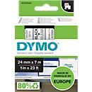 DYMO® Cassette de ruban D1 53710, 24 mm, transparent/noir