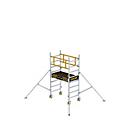 Echafaudage roulant Munk FlexxTower, tube rond en aluminium, montage sans outils, stabilisateurs triangulaires pliables, certifié GS, classe de charge 3, H 1,10 m