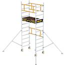 Echafaudage roulant Munk FlexxTower, tube rond en aluminium, montage sans outils, stabilisateurs triangulaires pliables, certifié GS, classe de charge 3, H 2,10 m