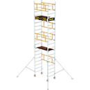 Echafaudage roulant Munk FlexxTower, tube rond en aluminium, montage sans outils, stabilisateurs triangulaires pliables, certifié GS, classe de charge 3, H 4,10 m