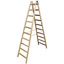 Échelle double à barreaux, bois, 2 x 10 barreaux