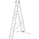 Echelle multi-usages Hailo S110 Pro, 2 parties, 2 x 12 barreaux, système de barreaux pivotants, compensation au sol, jusqu'à 150 kg, aluminium et plastique, argent