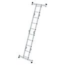 Echelle multi-usages Munk, échelle double/allongée, avec traverse, montants en tube rectangulaire, échelons carrés, 6 charnières en acier, largeur 350 mm, charge admissible 150 kg, traverses nivell®, 2x2 + 2x3 échelons