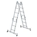 Echelle multi-usages Munk, échelle double/allongée, avec traverse, montants en tube rectangulaire, échelons carrés, 6 charnières en acier, largeur 350 mm, charge admissible 150 kg, traverses nivell®, 2x3 + 2x4 échelons