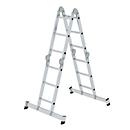 Échelle multi-usages Munk, échelle double/allongée, avec traverse, montants en tube rectangulaire, échelons carrés, 6 charnières en acier, largeur 350 mm, charge maximale 150 kg, traverses nivell®, 4x3 barreaux
