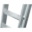 Échelle polyvalente Krause, en 3 parties, échelons T 80 mm et barreaux T 30 mm, traverse, TRBS 2121-2, avec 3 x 10 échelons, aluminium