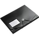 Eckspanner FolderSys JUMBO, A4, B 240 x H 320 mm, 3 Innenklappen & Gummizug-Verschluss, Polypropylen, Stärke 0,42 mm, schwarz, 10 Stück