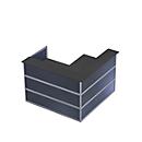 Ecktheke Tool, B 1500 x T 1500 x H 1100 mm, anthrazit/Kunstglas anthrazit